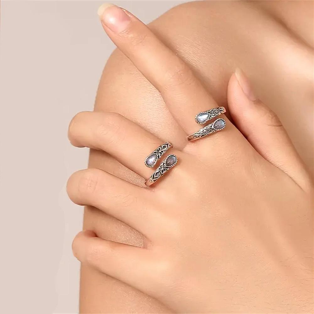 Викторианское ретро клетка изысканное кольцо с лунным камнем женское простое модное кольцо