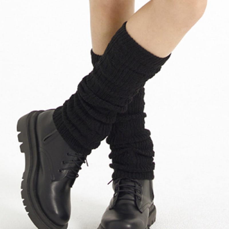 

CITYPOPZ [CP] Knit Leg Warmer Winter Boots [BLACK] Daily Socks ver. BLACK_FREE