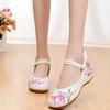 Mode Vintage Femme Chaussures en Tissu Élégant Style Ethnique Décontracté Broderie Streetwear Style Chinois Chaussures Femme Été