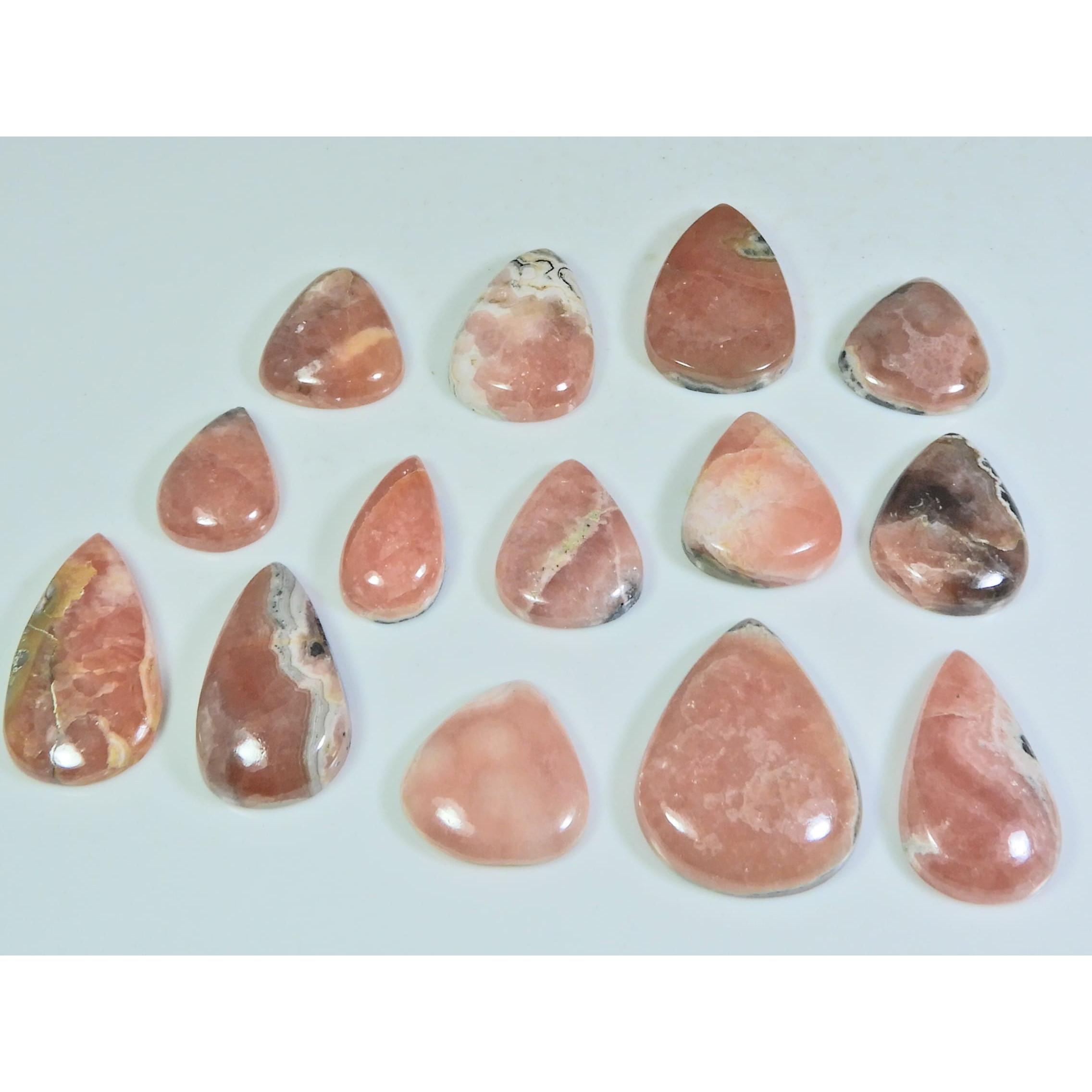 

18-29 мм Натуральный Родохрозит Груша Кабошон Свободный Драгоценный Камень Лот 14 шт. 313 Карат. C-212