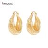 New Vintage Chunky Round Earrings For Women 14K Gold Plated Brass Twisted Hoop Earring Statement Wedding Party Jewelry Gift