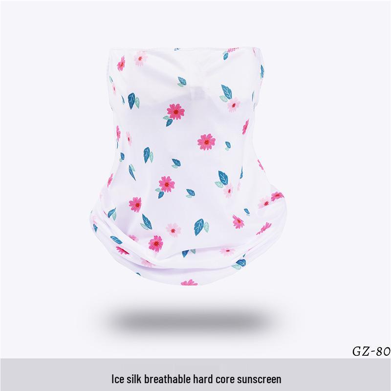 Ice Silk Ear-Hanging Face Mask - Breathable Sunshade & Neck Gaiter for Cycling & Sports