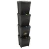 Poubelles à ordures empilables 4 pcs  100 L Polypropylène