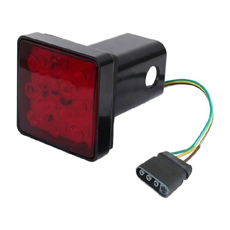 Universal 2Inch Stop Tail Light Brake Light Trailer Hitch Cover 12 LED for Truck SUV 2'' Towing Hitch Receiver