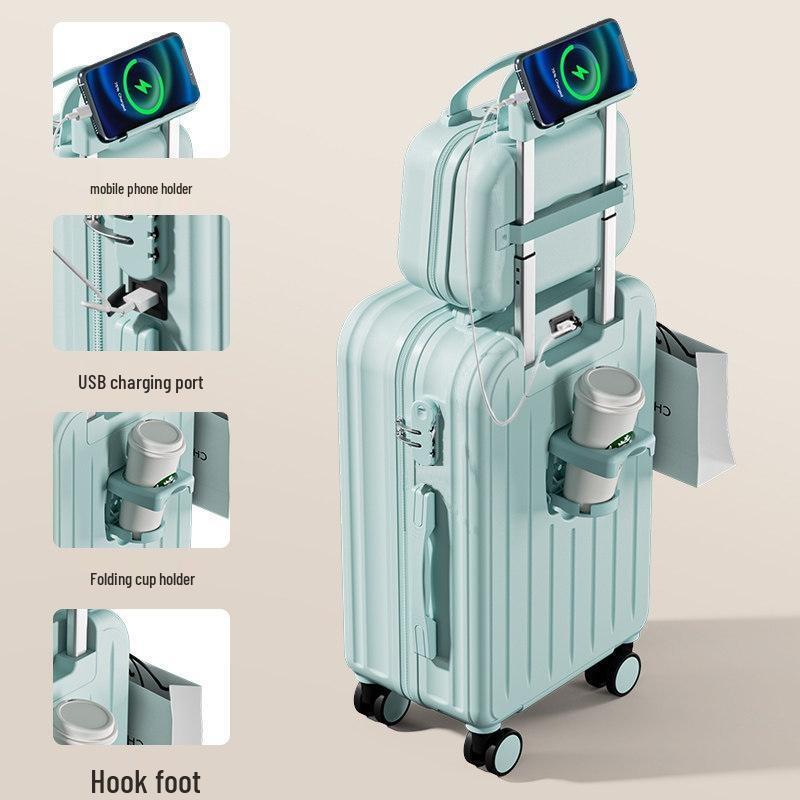 HANDUNYOU Stylish Ultralight Charging Travel Luggage