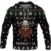 Vzor Vikings Podzim Pánské mikiny s kapucí Viking Mythology Potisk Unisex Pulovr Street Punk Bundy pro volný čas Kabát