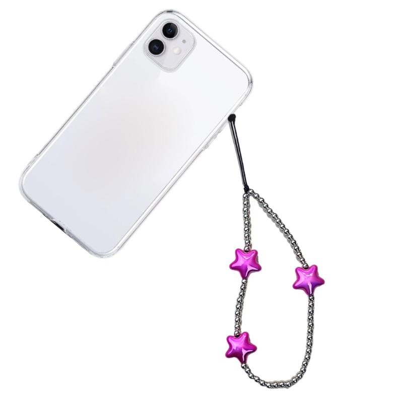 DIY Star Beaded Phone Chain Portable CellPhone Strap Lanyard Mobile Phone Pendant Decoration Exquisite Key Car Hangings