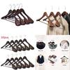 Wooden Clothes Hangers Set With Thickened Nonslip Design For Hotel And Closet Storage