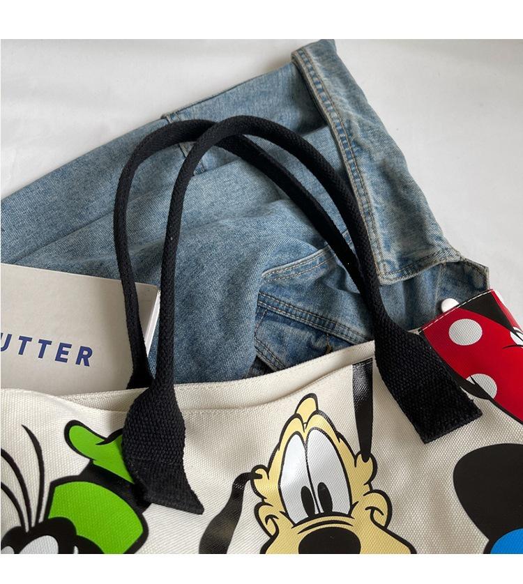 Women's Korean Style Canvas Shoulder Bag, Large Capacity Casual Tote and Student School Handbag