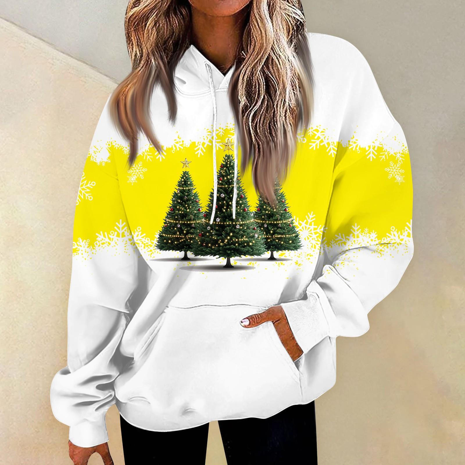 

Женские повседневные модные пуловеры с длинными рукавами и принтом, толстовки с капюшоном XXXL жёлтый