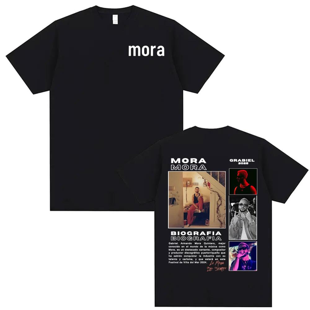 Rapper Mora Album Tour 2025 Graphic Tshirt Men Women High Street Vintage Oversized Tshirts Fashion Hip Hop Cotton T Shirt