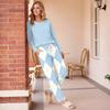 Set Pigiama Casual da Donna Stampato con Girocollo e Vestibilità Larga per Dormire e Rilassarsi