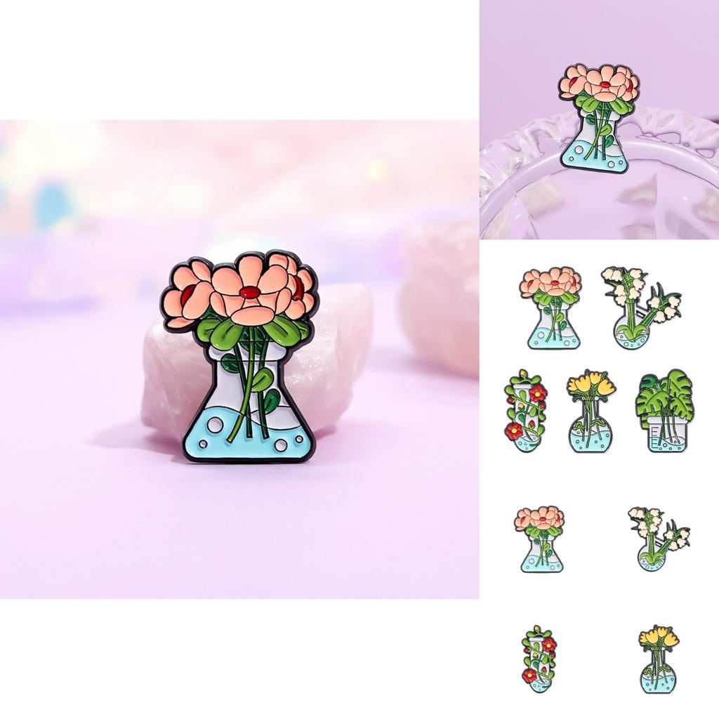 Trendy Cartoon Character Green Plant Brooches Versatile Metal Pins For Unisex Fashion Statement