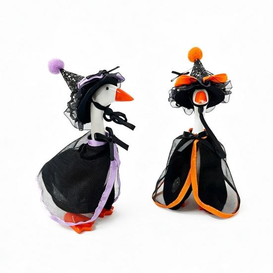Halloween Desk Goose Outfit, Goose Witch Cape And Pointed Hat, Ghost Hoodie, Holiday Costume for 7-Inch Desk Goose Statue