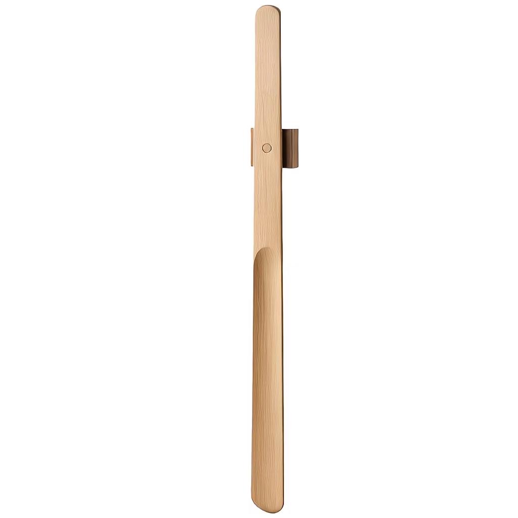 55.5cm Zelkova Wood Magnetic Shoe Horn – No-Bend Light Luxury Shoe Lifter for Elderly & Pregnant, Space-Saving Entryway Aid