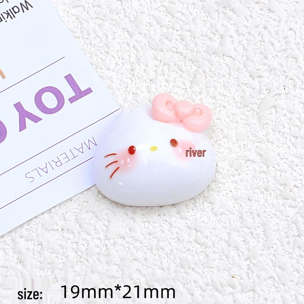Glossy Cartoon Kitty Resin Shoe Buckle & Hair Clip DIY Accessory