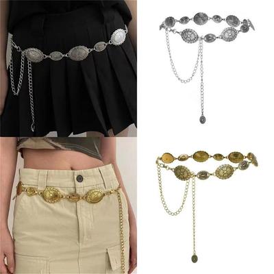 High Sense Fashion Metal Waist Chain Women'S Retro Popular Bohemian Ethnic Style Matching Dress Waist Chain