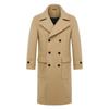 Men's Double-Breasted Trench Coat Notched Lapel Button Down Knee-Length Business Casual Long Jacket Overcoat for Men Fall Winter Coat With Pockets