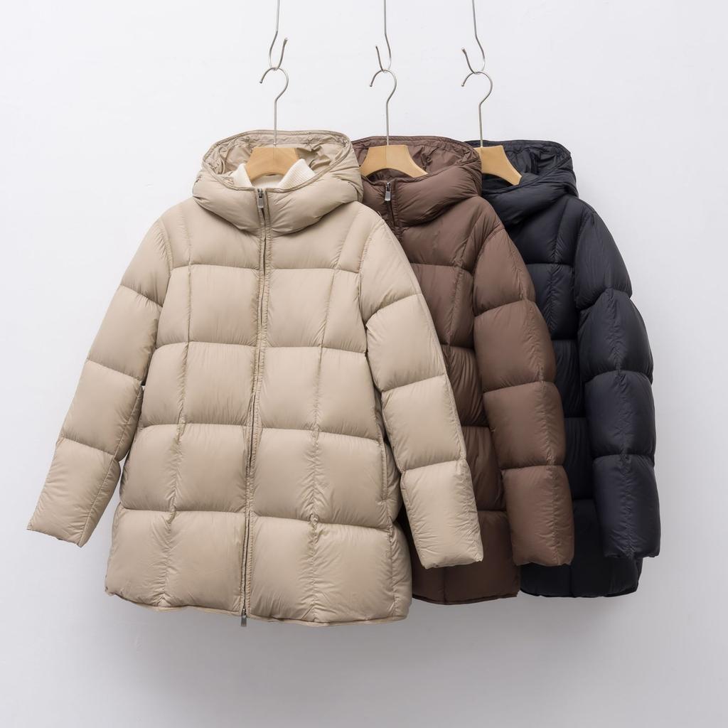 Fleece Medium and Long Bread Jacket Down Jacket Women's Hooded Thickened Winter Coat