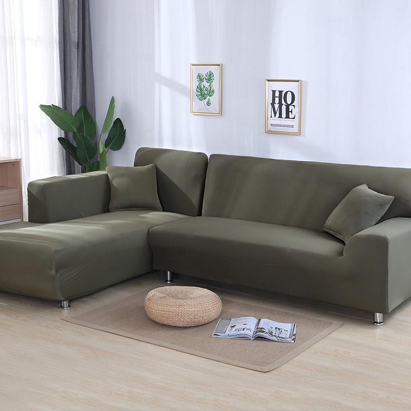 L-Shaped Elastic Sofa Cover - Universal Full Coverage for Chaise Lounge & Leather Sofas, All-Season Use