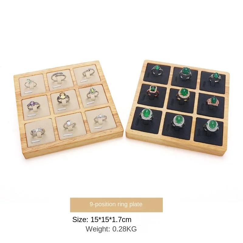Wooden Jewelry Art Box Organizer Velvet Display Exquisite Luxury Jewelry Storage Box Aesthetic Necklace Earring Ring Ornaments Display Showcases Tray