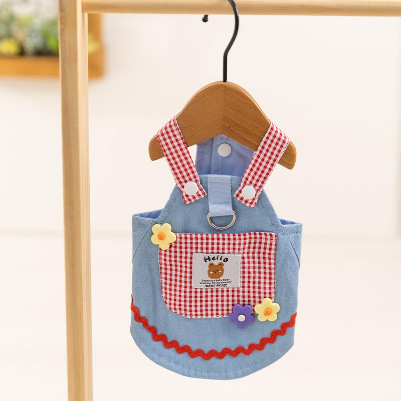 

25 years of spring and summer new product dog clothes denim dress thin spring clothing teddy small and medium dog pet clothes XS (recommended weight 1-1.5kg)