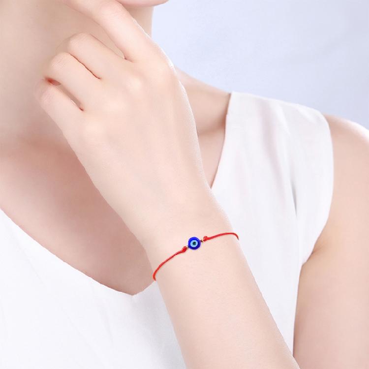 Blaues Glücksbringer Armband mit bösem Blick Handgemacht Rotes Faden Seil Paar Armband