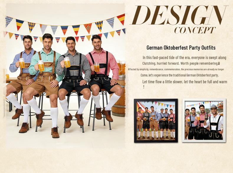 Traditional German Oktoberfest Men's Beer Festival Lederhosen