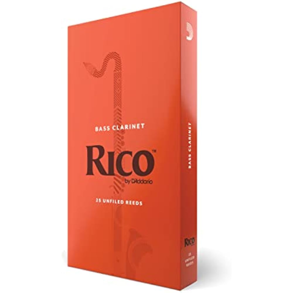 D'Addario WoodWinds Daddario Reed Bass Clarinet RICO REA2535 [Hardness: 3.5] Pack of 25 [Domestic...