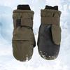 1 Pair Fleece Lined Winter Gloves With Extended Cuff Unisex Thermal Ski Mittens Thicked For Skiing Snowboard Mountaineering