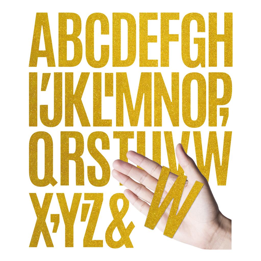 3-inch Glitter Letter Sticker Glitter Powder Holiday Birthday Party Decoration DIY Waterproof Large Size Glitter Letter Sticker