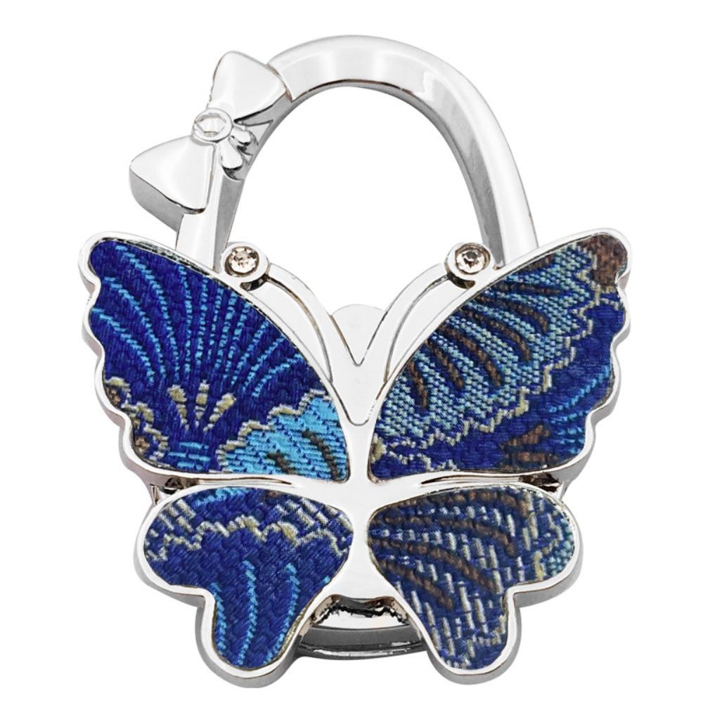 Portable Butterfly Desk Side Hook Foldable Space Saving Purse Hanger Heavy Duty Desktop Decorative Bag Hook Home Office Desk Use
