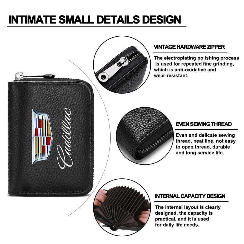 Auto Styling Brieftasche Führerschein Visitenkartenhalter Schlüsseletui für Cadillac XT5 XTS CTS BLS SLS DTS SRX Escalade Tiburon Deville