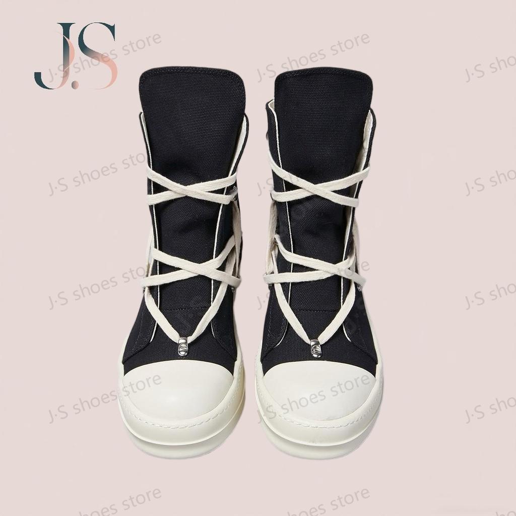 R-o Luxury Sneakers Black Canvas Boot High Top Shoe Men Casual Shoes Classic Design Zipper Women Sneaker Thick-Sole Ankle Boots