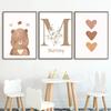 Customize Baby Name Posters and Prints Boho Bear Rainbow Sun Wall Art Nursery Canvas Painting Pictures for Kids Bedroom Decor