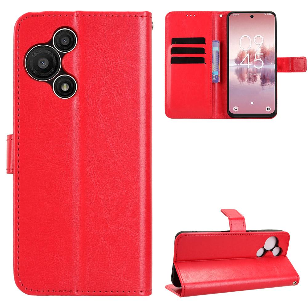 Pro TCL 60 SE NxtPaper 5G Pouzdro z PU kůže s popruhem Textura Crazy Horse Kryt peněženky na telefon