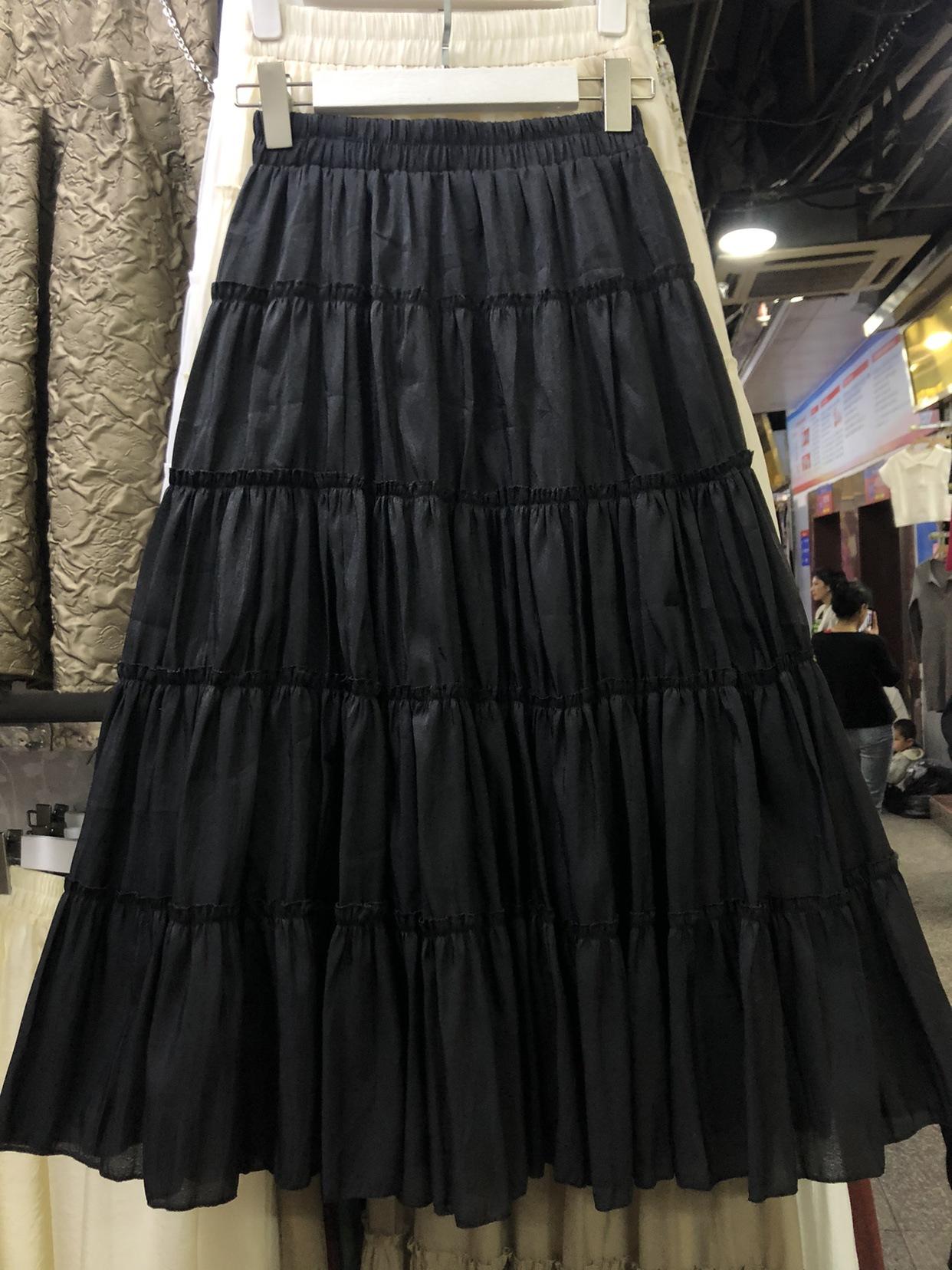 

Юбка из шифона, женская летняя юбка с высокой талией, юбка-торт, повседневная, средней и длинной длины, А-образная юбка с большим маятником и зонтиком One Size чёрный