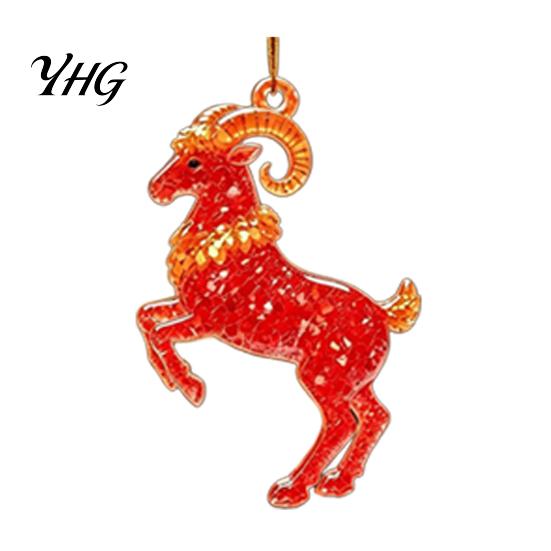 Christmas Gift for Friends Goat Tree Hanging Ornaments, Decorative 2D Flat Acrylic Festive Winter Pendant Holiday Party Home Decor, Lightweight