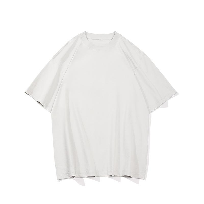 Men's Solid-Color Round-Neck Short-Sleeve T-Shirt Casual Loose-Fit Top Base Layer