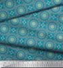 Soimoi Red Japan Crepe Satin Fabric Mandala Geometric Print Fabric by the Metre 42 Inch