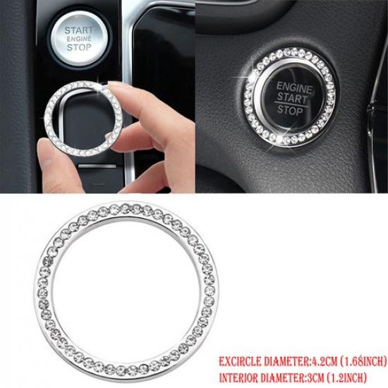 1x SUV Auto Car Interior Accessories Button Start Switch Diamond Ring Sticker