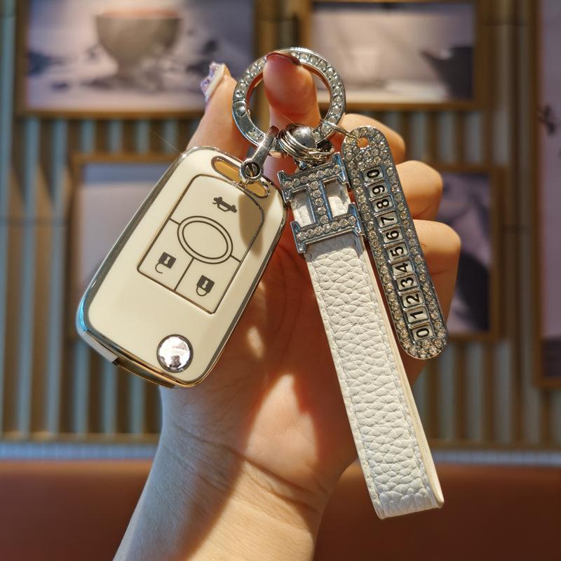 Buick Excelle Schlüsselhülle (09/11/13/15 Modelle) - Kompakte Autoschlüsseltasche mit Schnalle