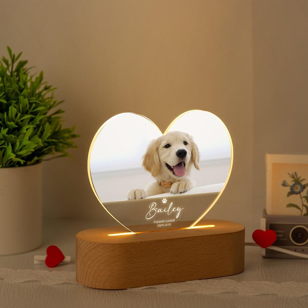Custom Name Acrylic Sympathy Gift Pet Photo Memorial Frame Personalized Dog Picture Christmas Gift For Pet Lovers