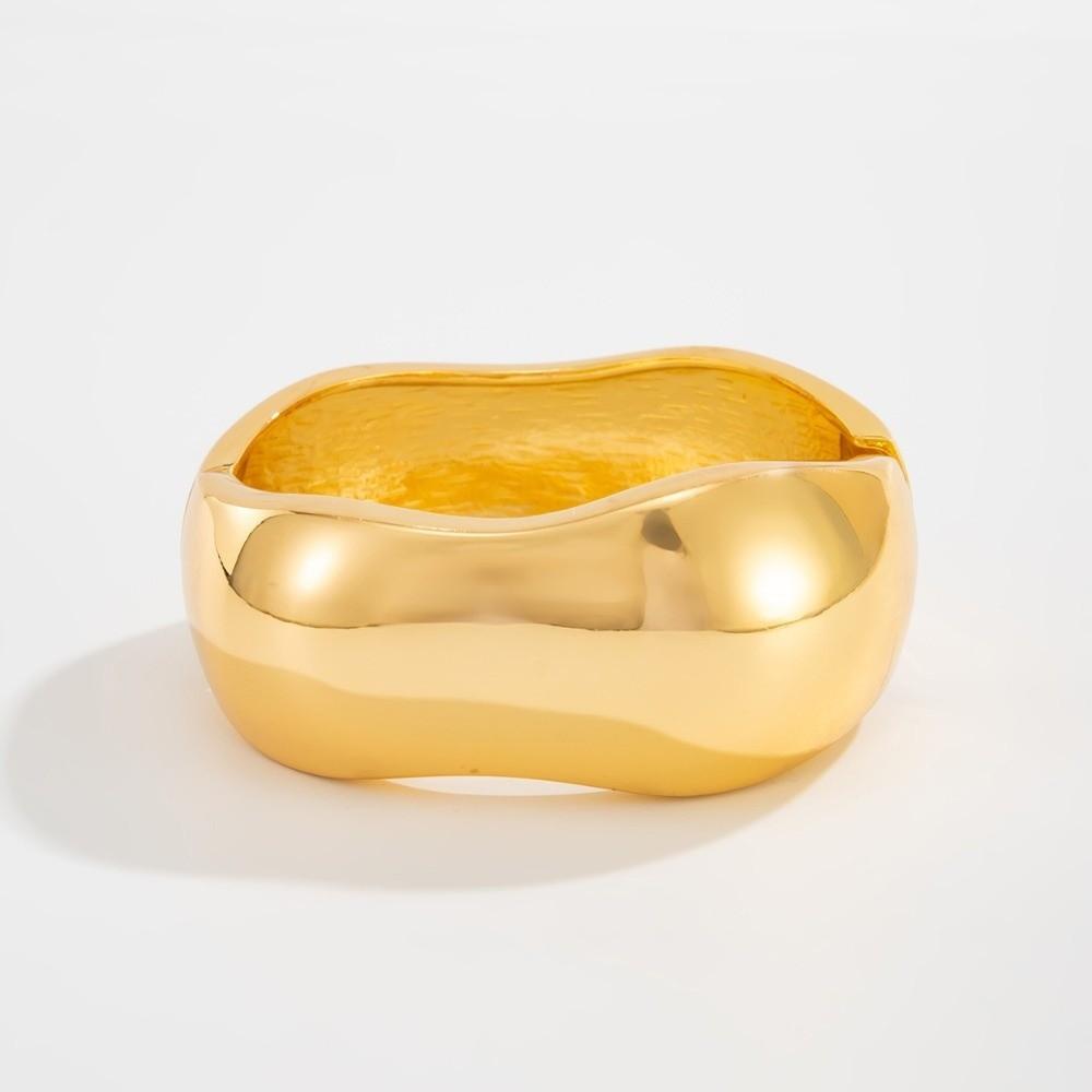 Zinc Zinc Zinc Alloy Simple Metal Bracelet Geometry Wide Side Bangle Personality Exaggerated Bracelet Daily