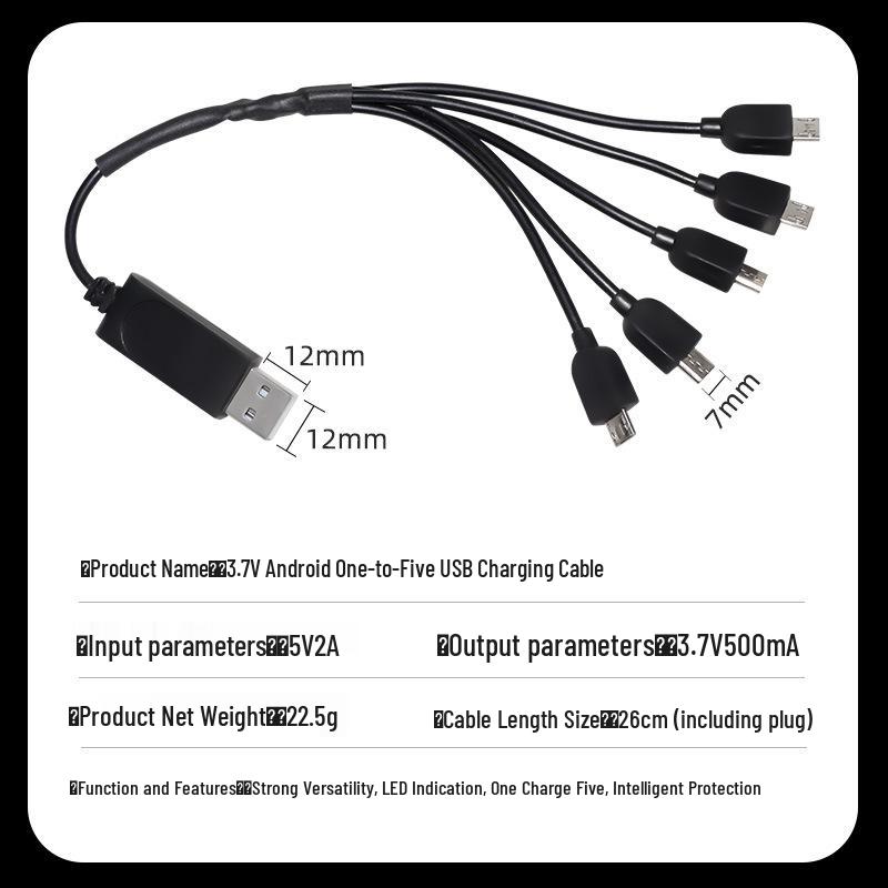 USB Type-C Charging Cable for Drone Accessories with 3.7V Lithium Battery Fast Charger