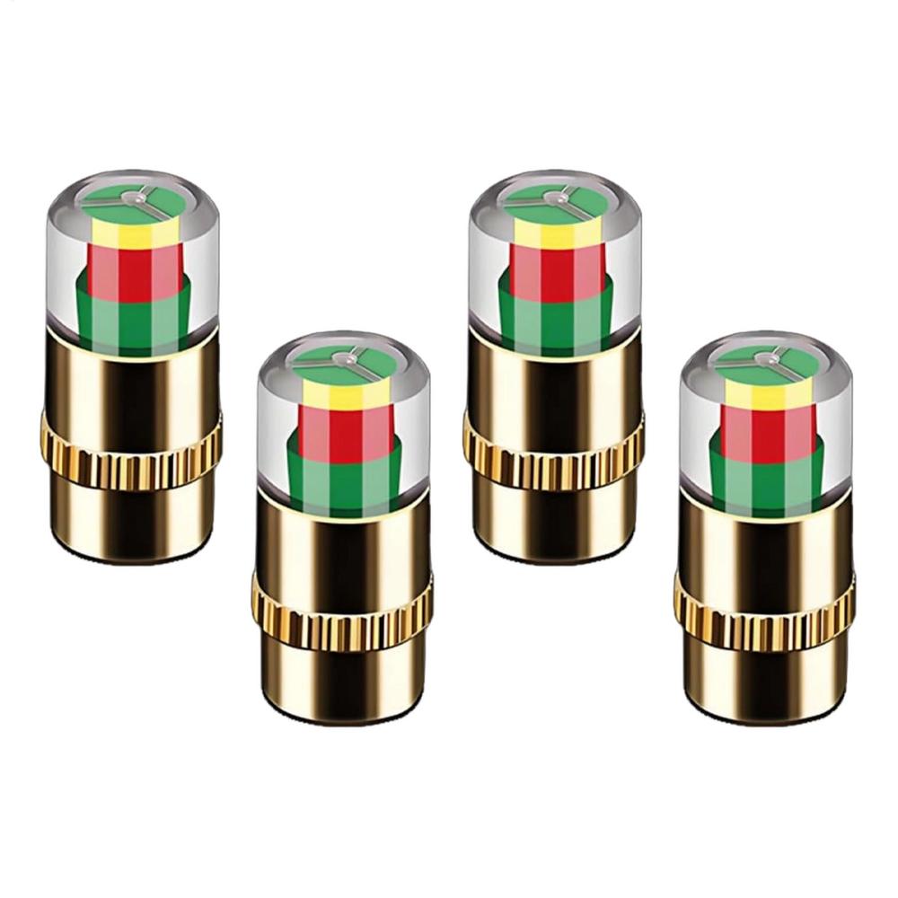 

4Pcs/Lot Tire Pressure Caps Wheel Stem Gauge Monitor Caps Tire Pressure Indicator Anti-theft Eye Alert Air Pressure Gauge