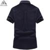 Plus Size 6xl Mens Pilot Shirt Short Sleeve Patchwork Pocket Shirts Men Army Military Shirts Male