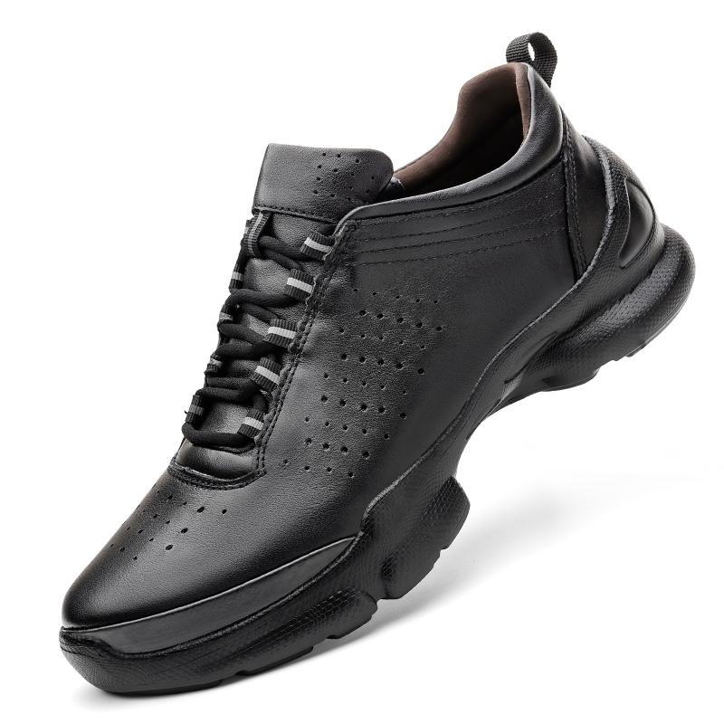 

Мода 2025 Новая Мода Спортивная Обувь Мужские Кроссовки из Натуральной Кожи Повседневная Спортивная Обувь для Мужчин Дышащая Обувь для Ходьбы и Бега 44 чёрный