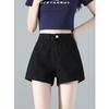 605 Damen High-Waist Lässige Jeansshorts - Schlankmachend, Locker, Gerade geschnitten, Frühling/Sommer Koreanischer Stil