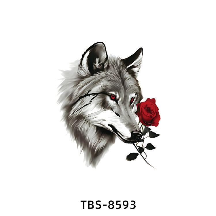 Realistiska Djurtotem Tatuering Klistermärken: Drake, Fenix, Tiger, Varg